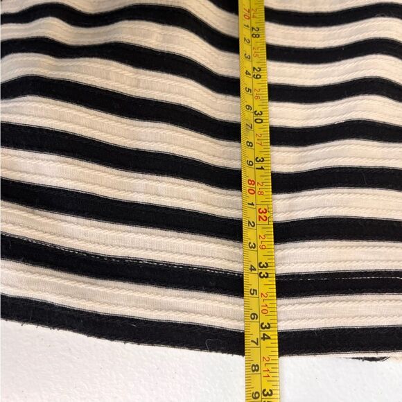 Anthropologie Saturday Sunday Yael Dress Side Tie Cream Black Stripe Women Med - Picture 13 of 14